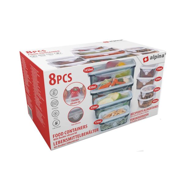 POSODA ZA SHRANJEVANJE ALPINA KOMPLET POSOD 8 DELNI