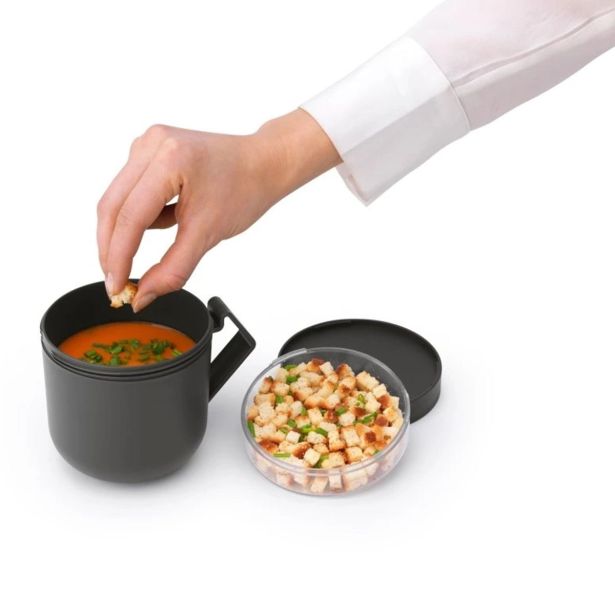 POSODA ZA SHRANJEVANJE BRABANTIA MAKE&TAKE ZA JUHO 0.6L TEMNO SIVA