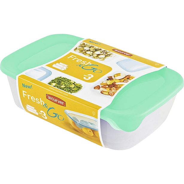 POSODA ZA SHRANJEVANJE CURVER FRESH&GO 3/1 MINT, SIVA, MARELICA