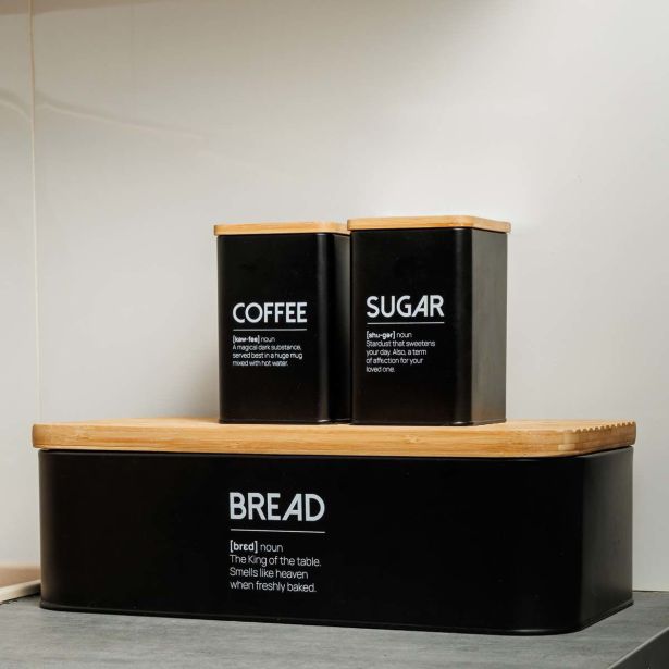 POSODA ZA SHRANJEVANJE ESTIA 10X14 CM ZA KAVO ČRNA BAMBOO METALLIC