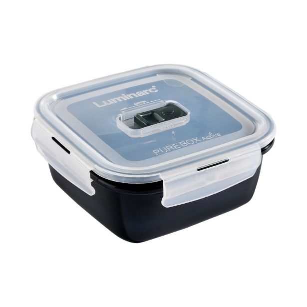 POSODA ZA SHRANJEVANJE LUMINARC BLACK BOX STEKLENA 760 ML ČRNA V1474