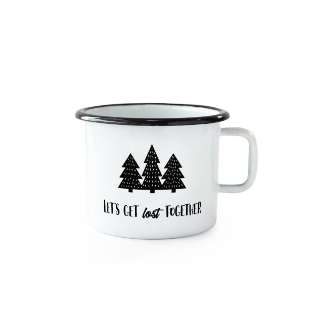 POSODA ZA TOPLE NAPITKE CUCKOO CUPS EMAJLIRAN LONČEK 8 CM 0.37 LIT LOST BELI