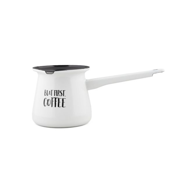 POSODA ZA TOPLE NAPITKE CUCKOO CUPS EMAJLIRANA DŽEZVA 11 CM, 0.70 L BUT FIRST COFFEE