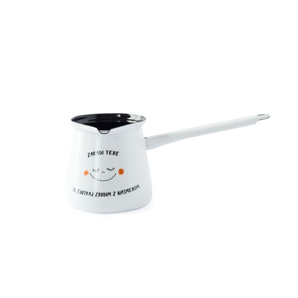 POSODA ZA TOPLE NAPITKE CUCKOO CUPS EMAJLIRANA DŽEZVA 11 CM, 0.70 L NASMEH