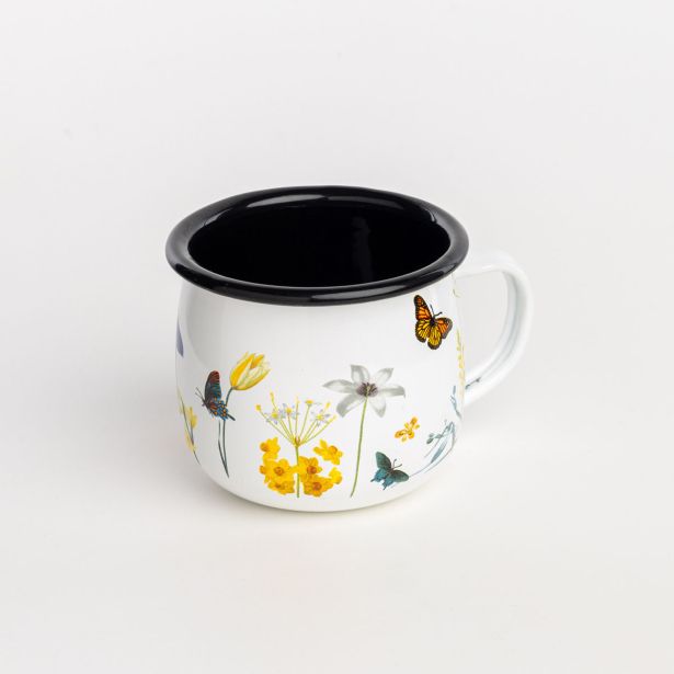 POSODA ZA TOPLE NAPITKE ENAMELIE LONČEK 9.5 CM - 0.45 L TREBUŠAST IRIS