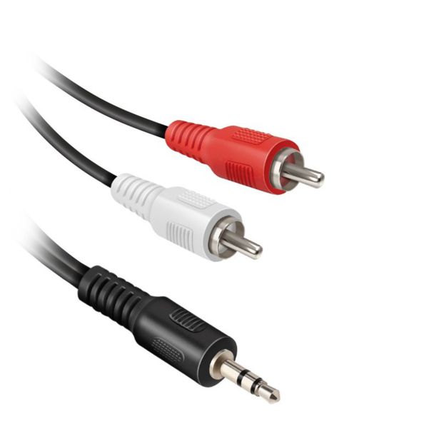 POVEZOVALNI KABEL EKON AVDIO 3.5 MM JACK NA 2RCA MOŠKI ECAJACK2RCA18MMK