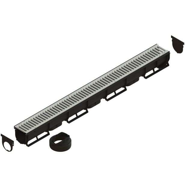 PP KANALETA 2PR-EASY1 AZ Z VROČECINKANO REŠETKO SV.D.70X70MM,L=1M, A15KN