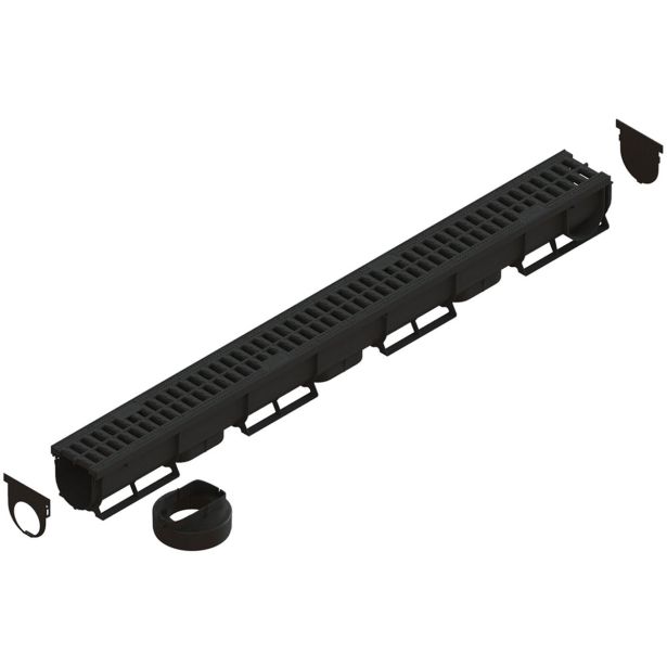 PP KANALETA 2PR-EASY1 Z PP REŠETKO SV.D.70X70MM, L=1M, A15KN