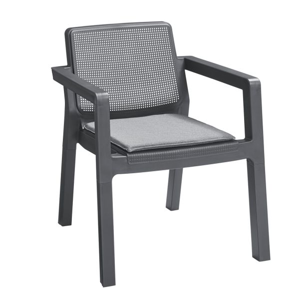 PP VRTNA GARNITURA KETER EMILY 4-DELNI SET Z BLAZINAMI, GRAFITNA