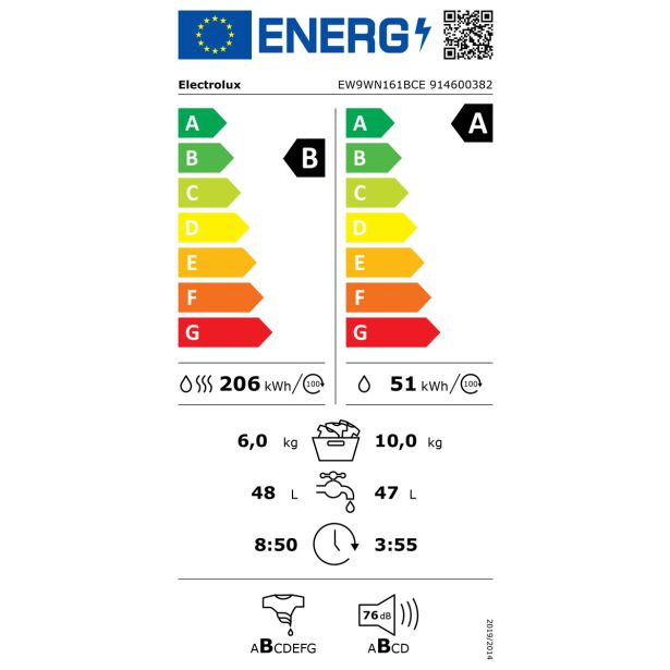 PRALNO-SUŠILNI STROJ ELECTROLUX EW9WN161BCE
