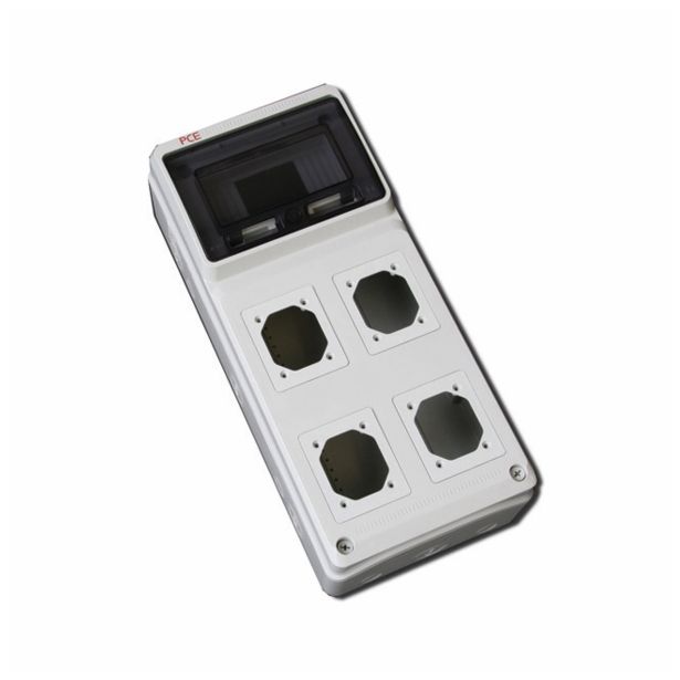 PRAZNA OMARICA PCE 8M 4X VGR. VTIČNICA 85X70 97X80 506X230X150MM IP65*