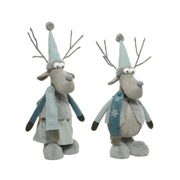 PRAZNIČNA FIGURA DECORIS JELEN MODRE BARVE VIŠINA 81 CM SORT