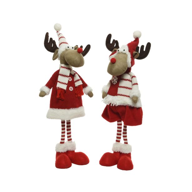 PRAZNIČNA FIGURA DECORIS JELEN RDEČE BARVE VIŠINA 69 CM SORT