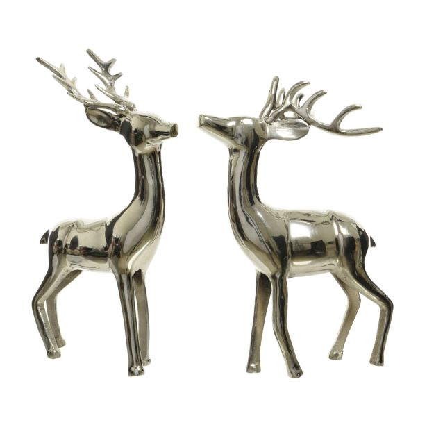 PRAZNIČNA FIGURA DECORIS JELEN SREBRNE BARVE 23X45 CM SORT