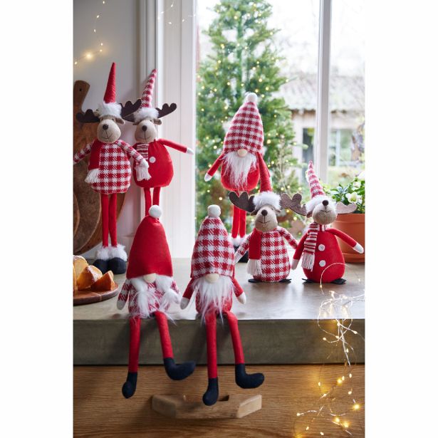 PRAZNIČNA FIGURA DECORIS PALČEK 50 CM RDEČO BELE BARVE SORTIRANO