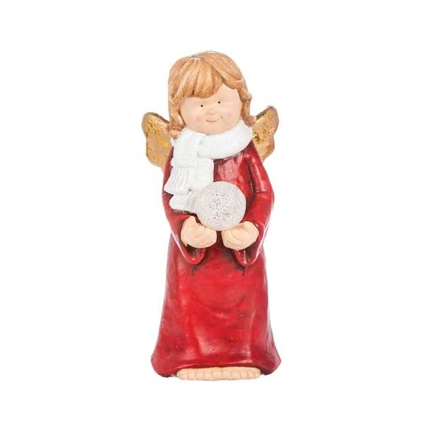 PRAZNIČNA FIGURA GLOSSTYLE ANGEL Z EVE LUČKO 44 CM RDEČE BARVE