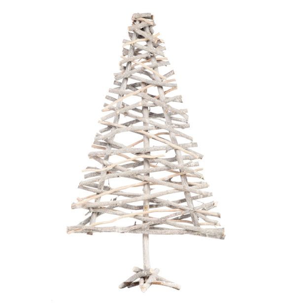 PRAZNIČNA FIGURA GLOSSTYLE JELKA BELA LESENA 80 CM VIŠINE