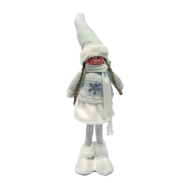 PRAZNIČNA FIGURA GLOSSTYLE OTROK, BEL 15X11X51 CM, SORTIRANO