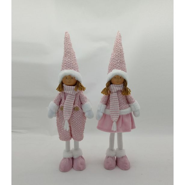 PRAZNIČNA FIGURA GLOSSTYLE PUNČKA ROZA 15X10X45CM