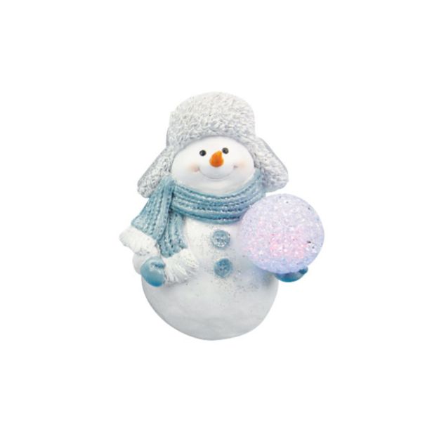 PRAZNIČNA FIGURA GLOSSTYLE SNEŽAK 15 CM POLIRESIN Z LED LUČKO