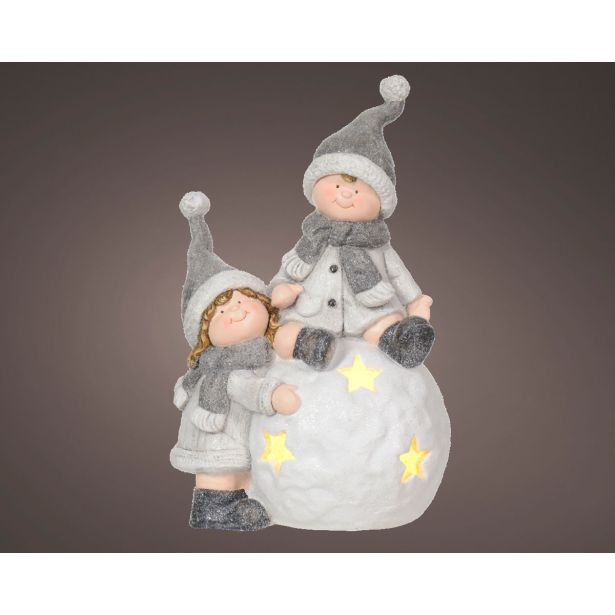 PRAZNIČNA FIGURA LUMINEO MICRO LED OTROCI 40.5 CM