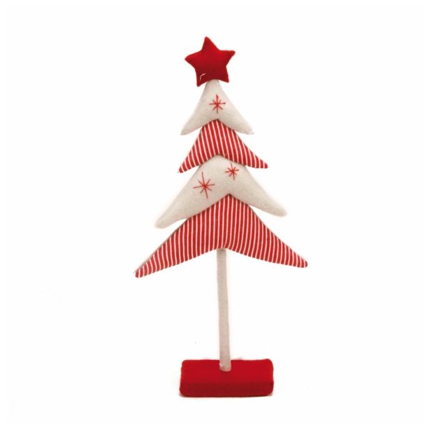 PRAZNIČNA FIGURA R+W JELKA RDEČA BELA 40 CM