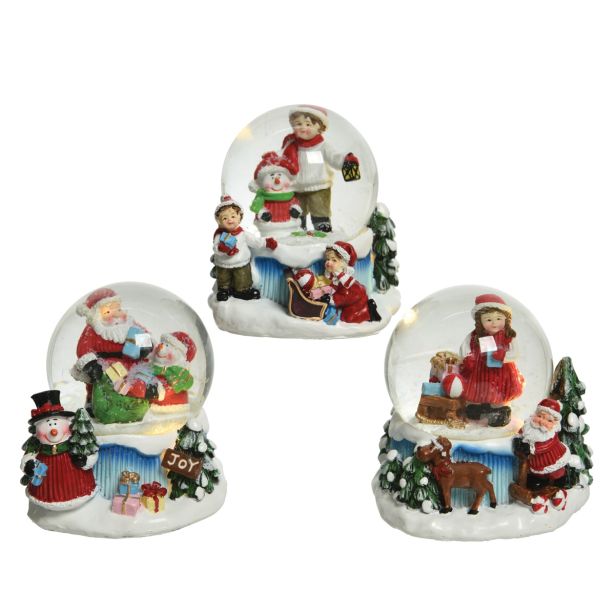 PRAZNIČNA FIGURA VODNA KROGLA LED 6.5X8.8CM-1L SORTIRANO