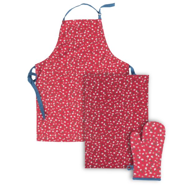 NOVOLETNI SET S PREDPASNIKOM, KUHINJSKO KRPO IN ROKAVICO