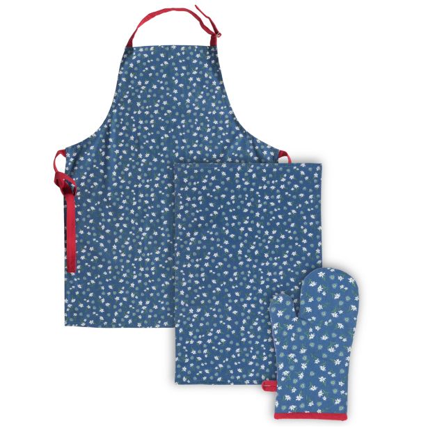 NOVOLETNI SET S PREDPASNIKOM, KUHINJSKO KRPO IN ROKAVICO