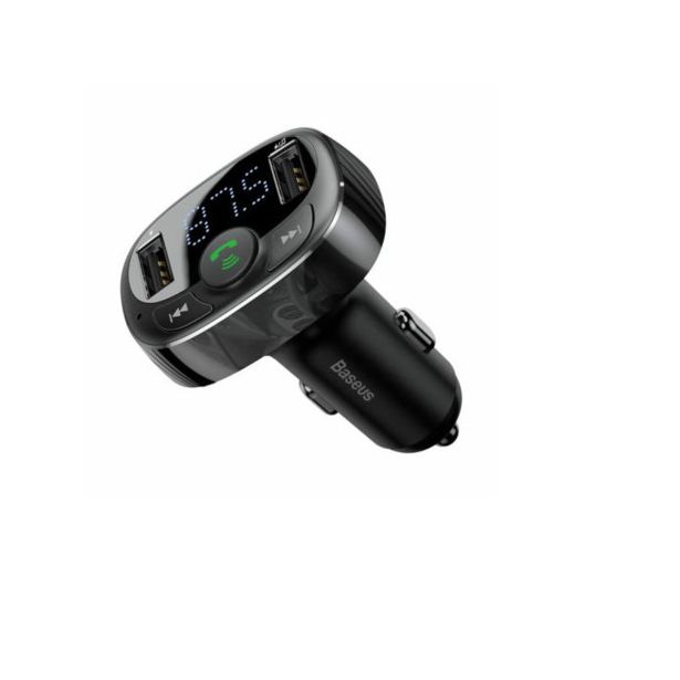 PRENOSNI FM ODDAJNIK BASEUS AVTO FM-ODDAJNIK+POLNILEC BASEUS 2XUSB MICROSD, ČRN