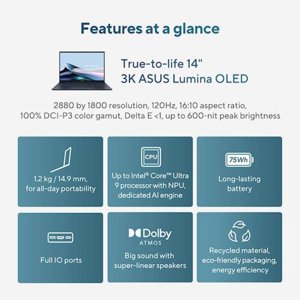 PRENOSNI RAČUNALNIK ASUS ZENBOOK 14 OLED UX3405CA-PZ109X