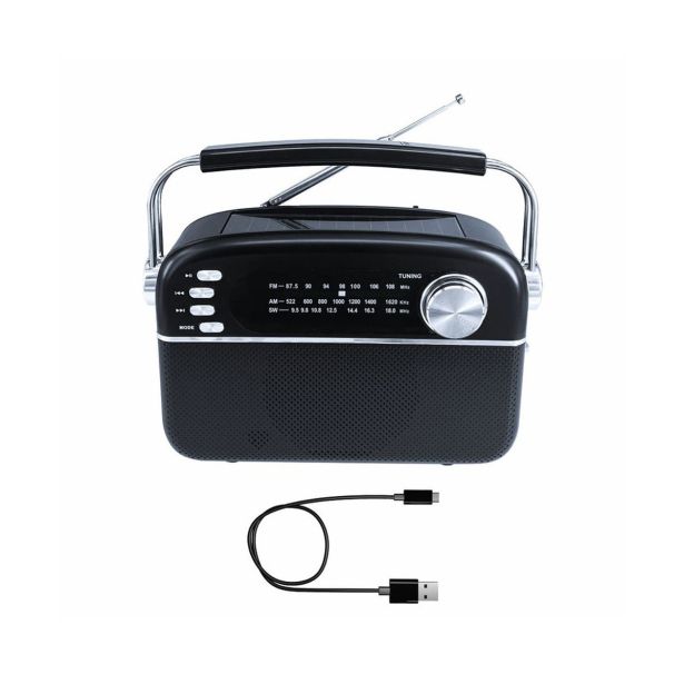 PRENOSNI RADIO MANTA RDI918B SOLAR ČRNA