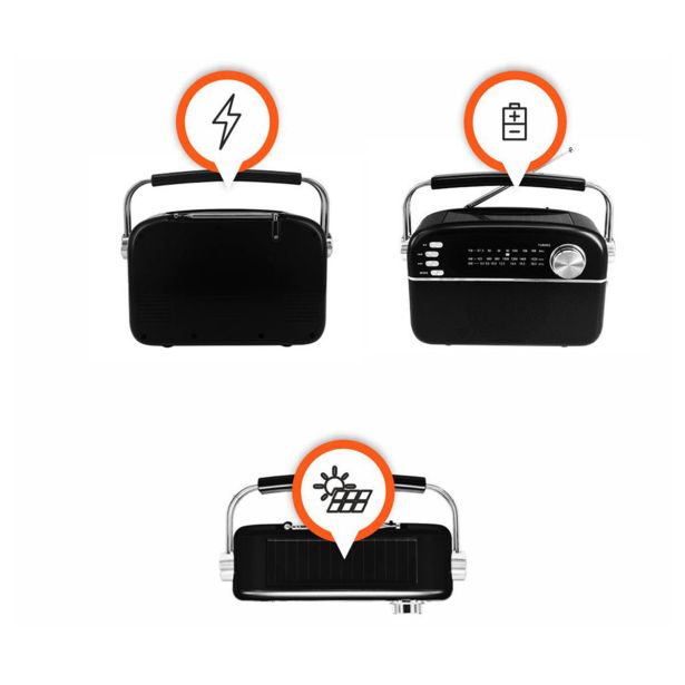 PRENOSNI RADIO MANTA RDI918B SOLAR ČRNA