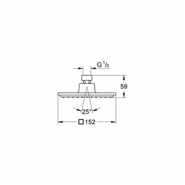 PRHA GROHE RAINSHOWER EUPHORIA CUBE 152X152MM, NADGLAVNA PRHA