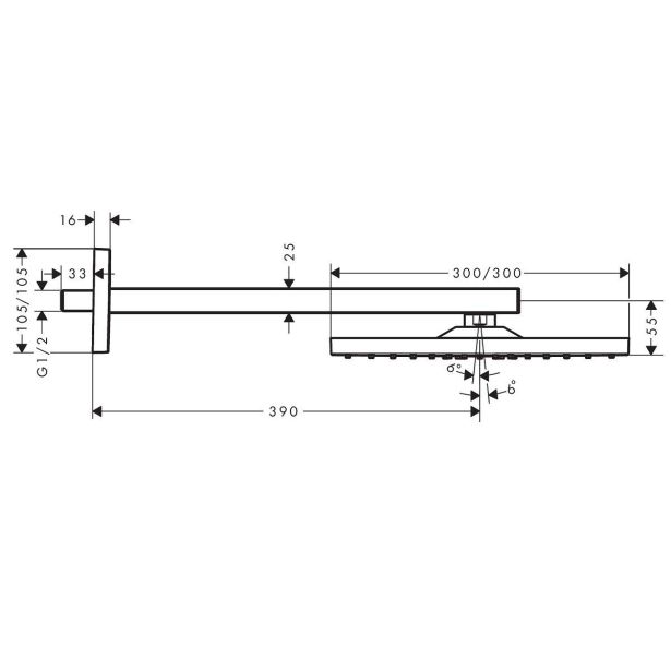 PRHA HANSGROHE NADGLAVNA RAINDANCE E 300 ZA PODOMETNI SISTEM