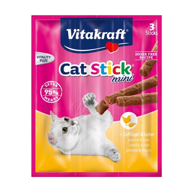 PRIBOLJŠEK ZA MAČKA VITAKRAFT CAT STICK MINI PIŠČ.JET. 18G