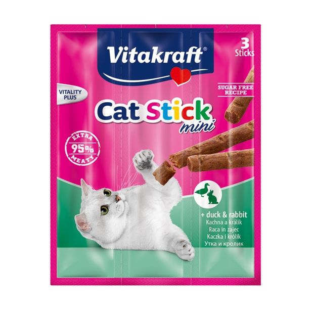 PRIBOLJŠEK ZA MAČKA VITAKRAFT CAT STICK MINI RACA ZAJEC. 18G