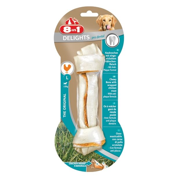 PRIBOLJŠEK ZA PSA 8 IN 1 KOSTI ZA ŽVEČENJE L DENTAL, 1 KOS