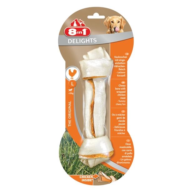 PRIBOLJŠEK ZA PSA 8 IN 1 KOSTI ZA ŽVEČENJE L PIŠČANEC, 1 KOS