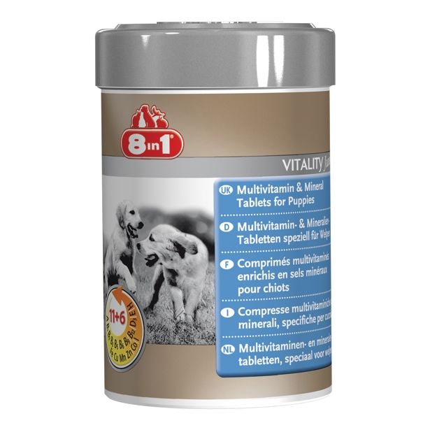 PRIBOLJŠEK ZA PSA 8 IN 1 MULTIVITAMINSKE TABLETE Z MINERALI ZA MLADE PSE
