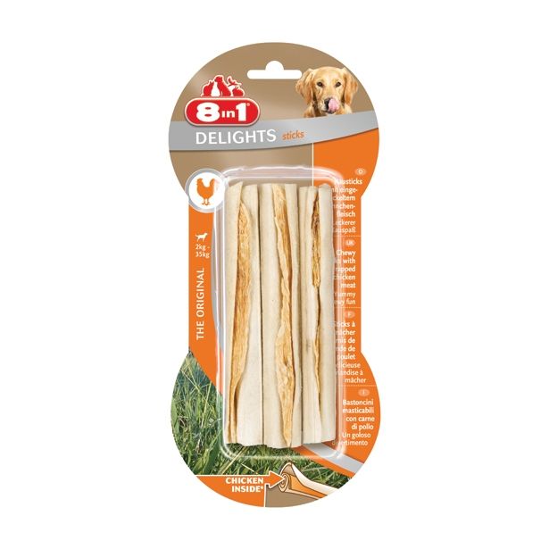 PRIBOLJŠEK ZA PSA 8 IN 1 ŽVEČLJIVE PALČKE PIŠČANEC, 3 KOS