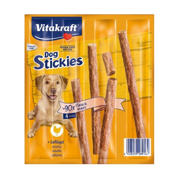 PRIBOLJŠEK ZA PSA VITAKRAFT DOG STICKIES S PERUTNINO 4X11G