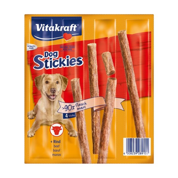 PRIBOLJŠEK ZA PSA VITAKRAFT DOG STICKIES Z GOVEDINO 4X11G