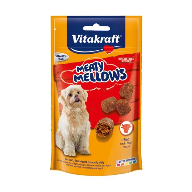 PRIBOLJŠEK ZA PSA VITAKRAFT MEATY MELLOWS GOVEDINA, 120 G
