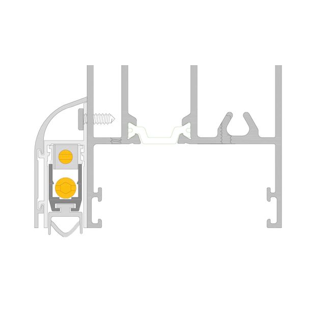 PRIBOR COMAGLIO TESNILO ZA VRATA 103CM, VZMETNO, ALUMINIJ, BELA