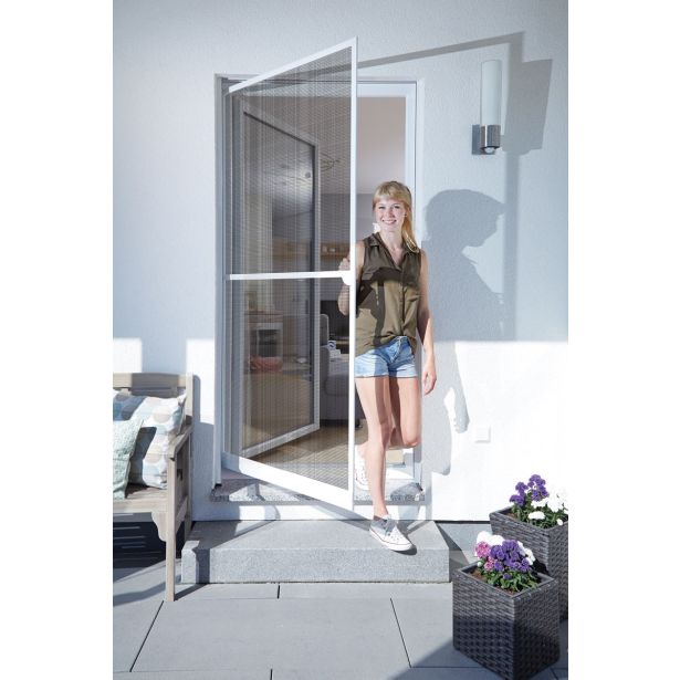 SCHELLENBERG KOMARNIK ZA VRATA Z ALUMINIJASTIM OKVIRJEM BASIC 100X210 CM, BEL