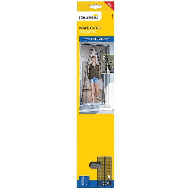 SCHELLENBERG MAGNETNA ZAŠČITNA ZAVESA PROTI INSEKTOM ZA VRATA 120X240 CM ANTRACIT