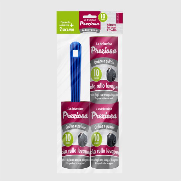 PRIPOMOČEK, TEKSTIL LA BRIANTINA LEPILNI VALJ ZA OBLAČILA + 2 VALJA PO 10M