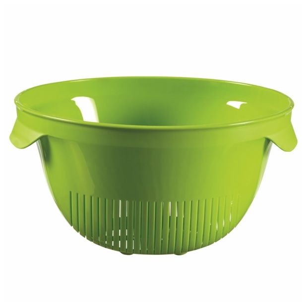 PRIPOMOČEK ZA ODCEJANJE CURVER CEDILO Z DVEMA ROČAJEMA 26X13.2X23 CM PVC ZELENO