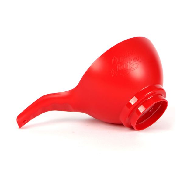 PRIPOMOČEK ZA ODCEJANJE LIJ ŠIROKO GRLO RDEČE BARVE 14 CM